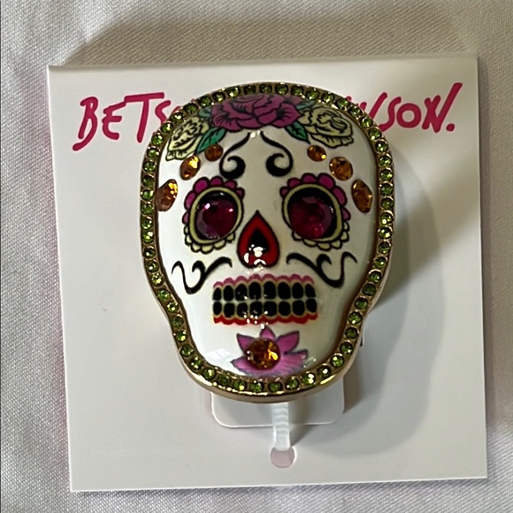 Betsey Johnson Sugar Skull Ring Adjustable Enamel NWT - Picture 6 of 7